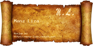 Menz Liza névjegykártya